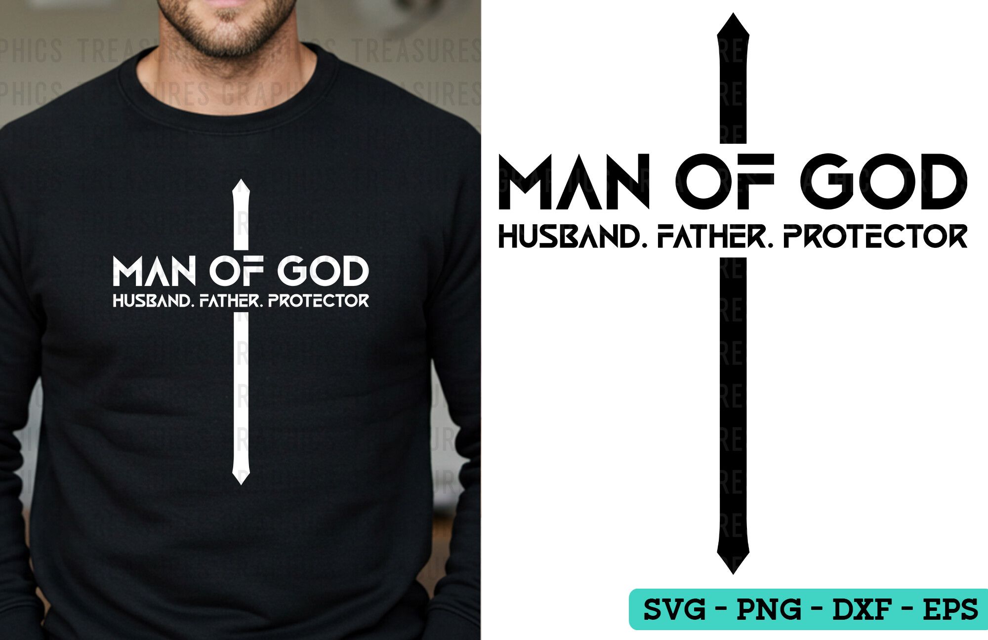 Man of God SVG Christian Dad Fathers Day